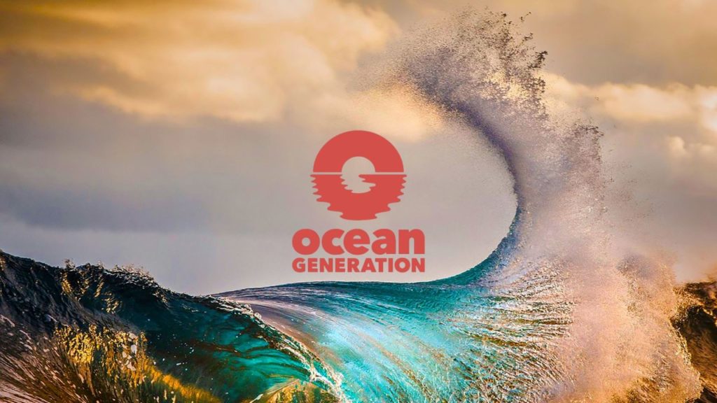 Ocean Generation logo on wave background