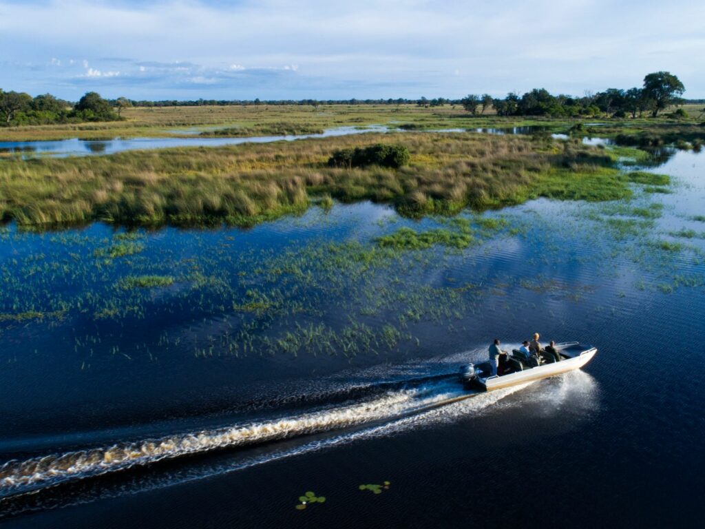 Boating activity, North Island Okavango, Okavango Delta, Botswana