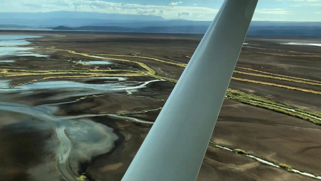 Scenic air flight over the salt pans of Suguta, Kenya, Illona Cross