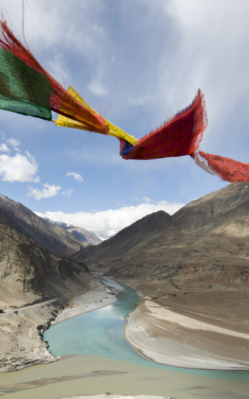 River, Prayer Flags, Ladakh, India