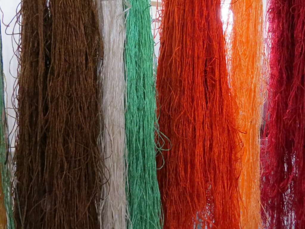 Coloured silk threads, Fergana Valley, Uzbekistan