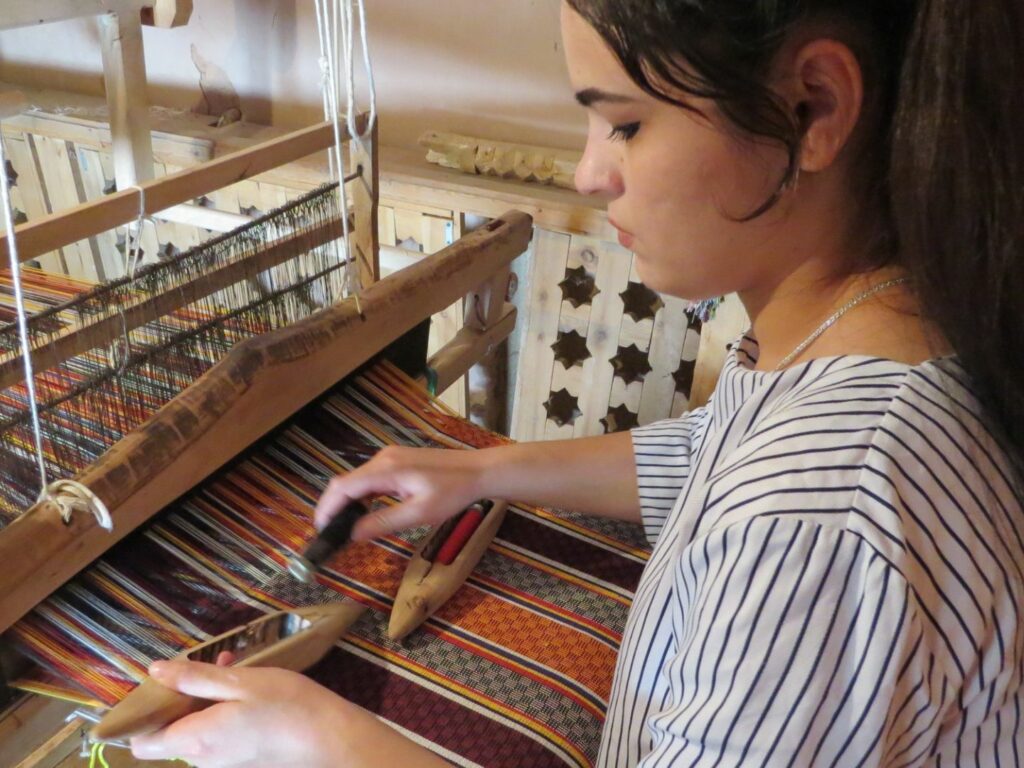 Cotton weaving, Fergana Valley, Uzbekistan