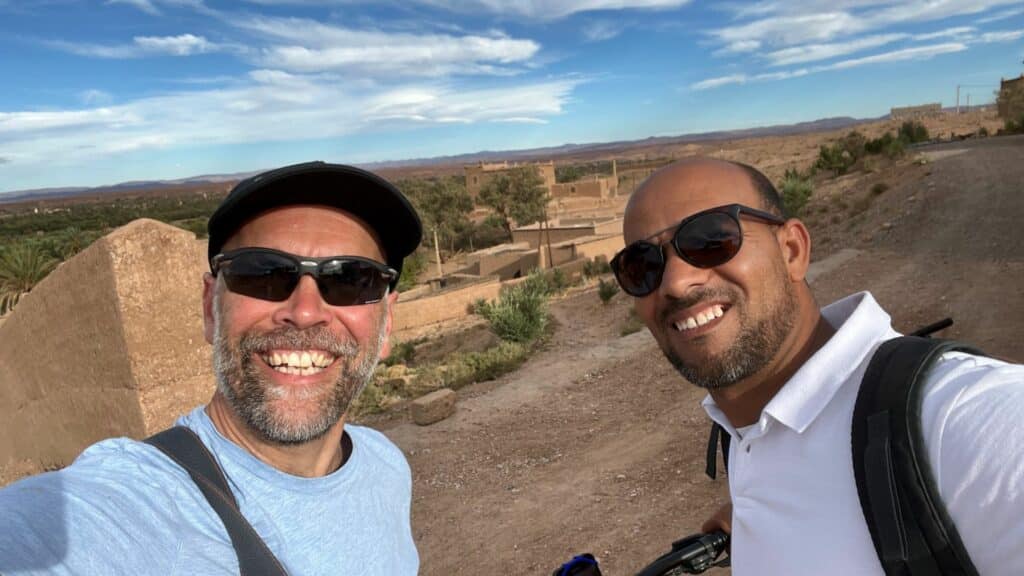 Jarrod and cycling guide Adnane, Skoura, Morocco