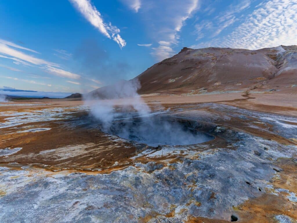 Geothermal steaming landscape, iceland