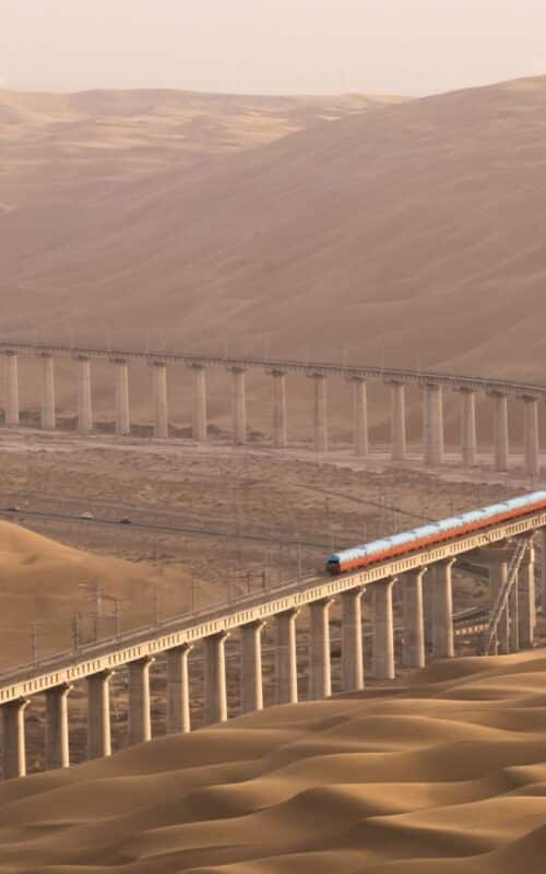 Golden Eagle Train, Desert crossing, China