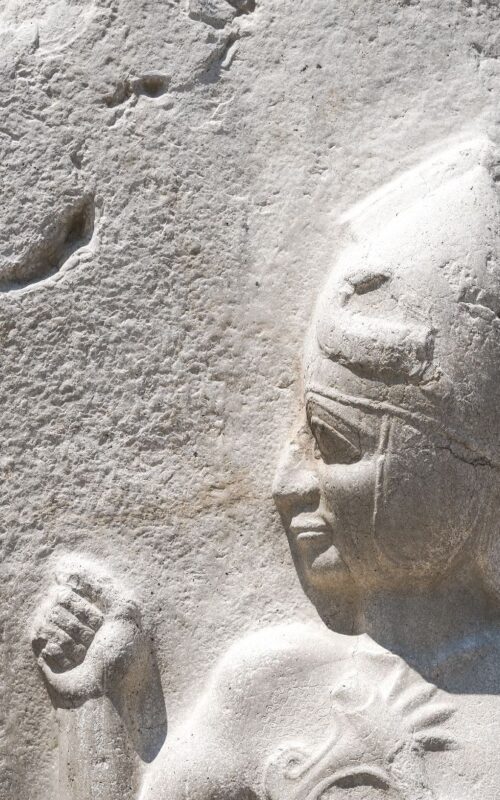 Warrior bas relief, Hattusa ancient site, Turkey