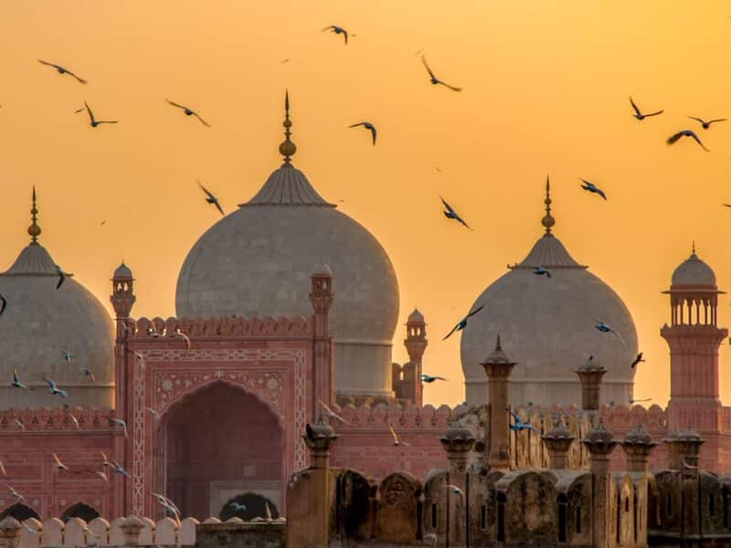 Badshahi Mosque at sunset, Lahore, Pakistan